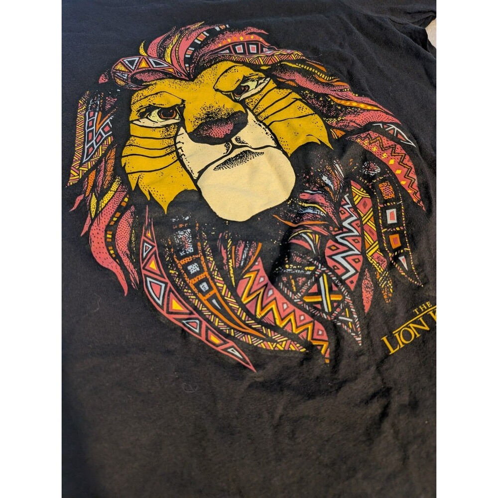 Adult Large The LION KING T-Shirt Mufasa Simba Black Tribal Disney Parks Aztec